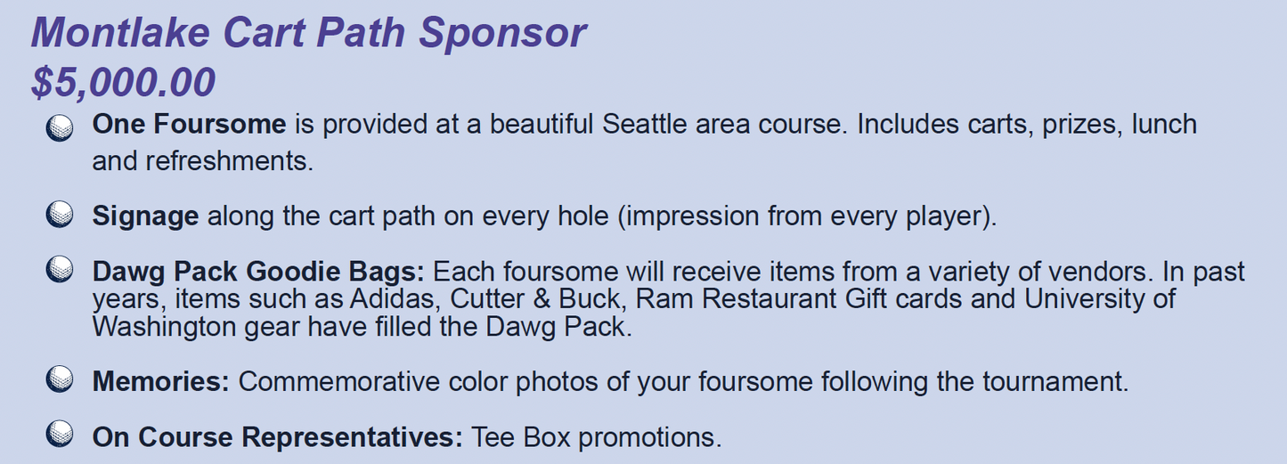 I. Montlake Cart Path Sponsor
