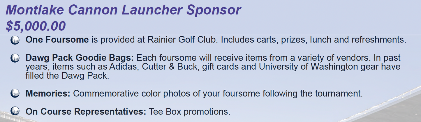D. Montlake Cannon Launcher Sponsor